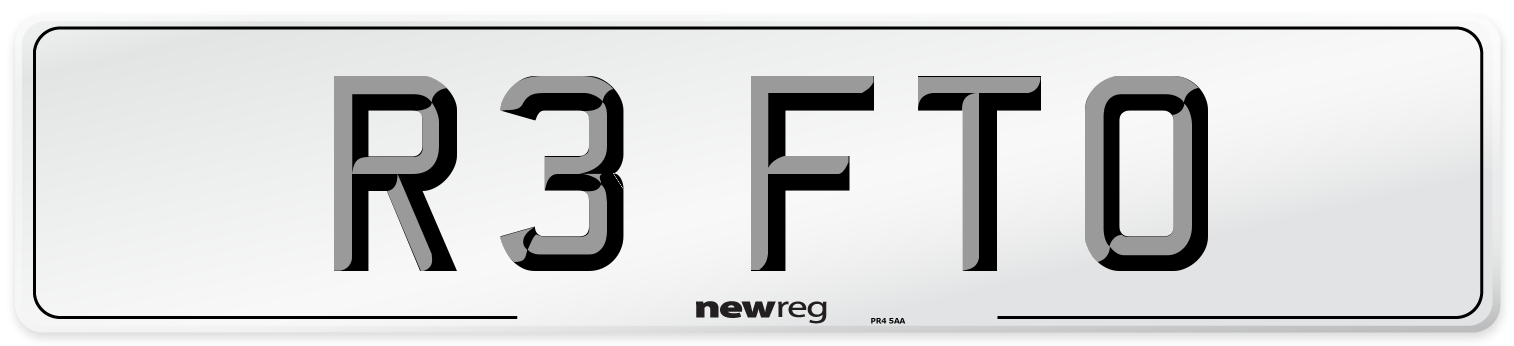 R3 FTO Number Plate from New Reg